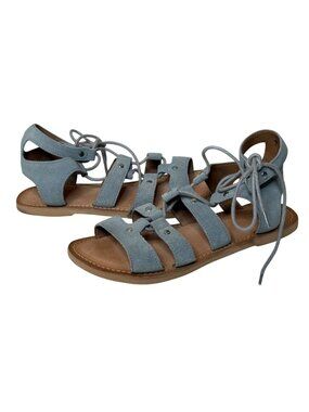 Urban Outfitters Blue Suede Gladiator Sandals Women 7 Lace Up